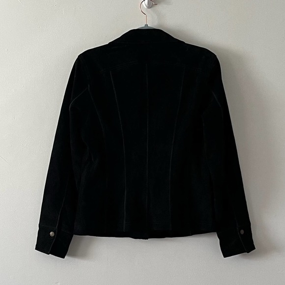 Live A Little 100% Leather Suede Black Jacket Sz Medium - Picture 4 of 8